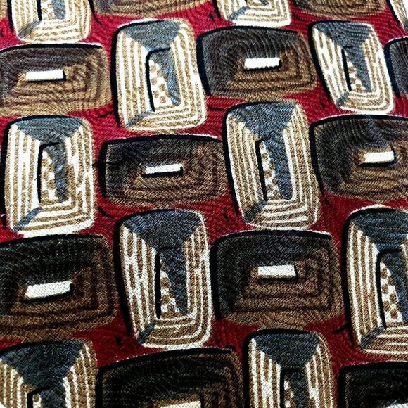 Alexander Julian Colours Abstract Red Silk Tie - Picture 2 of 6
